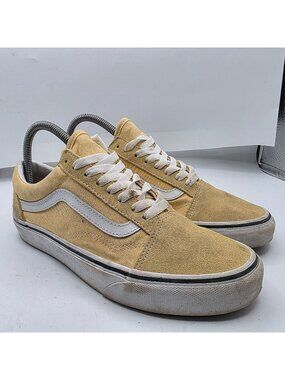 Vans Old Skool Womens 8 Mustard Yellow White Skate Shoes Casual Sneaker